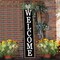 Outdoor Welcome Sign for Front Porch Standing 45"×9" Tall Wood Frame Vertical Leaner farmhouse Outside Rustic Large Welcome Sign for Front Door Home Decorations (Wood)